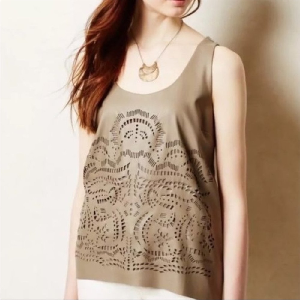 Laser Cut Faux leather tank M Sunday in Brooklyn